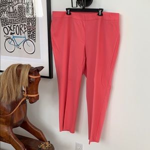 Coral pink slim leg slacks 22W